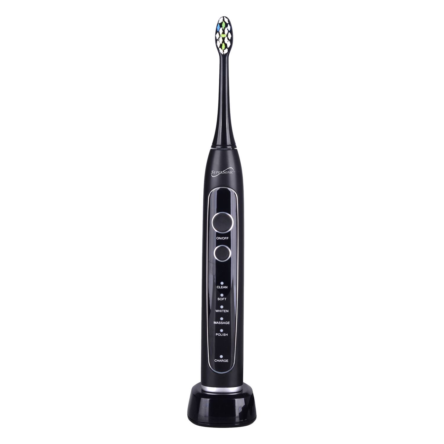 Supersonic - Tb-5100 Blk Sonic Zoom Advance Wireless-rechargeable Electric Toothbrush With Travel Case - Black