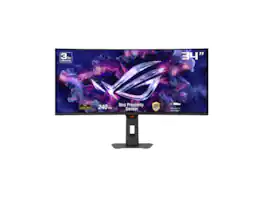 ASUS - ROG Strix 34" Ultrawide QHD 240Hz G-SYNC HDR400 OLED Android 14 Google TV Speakers - Black