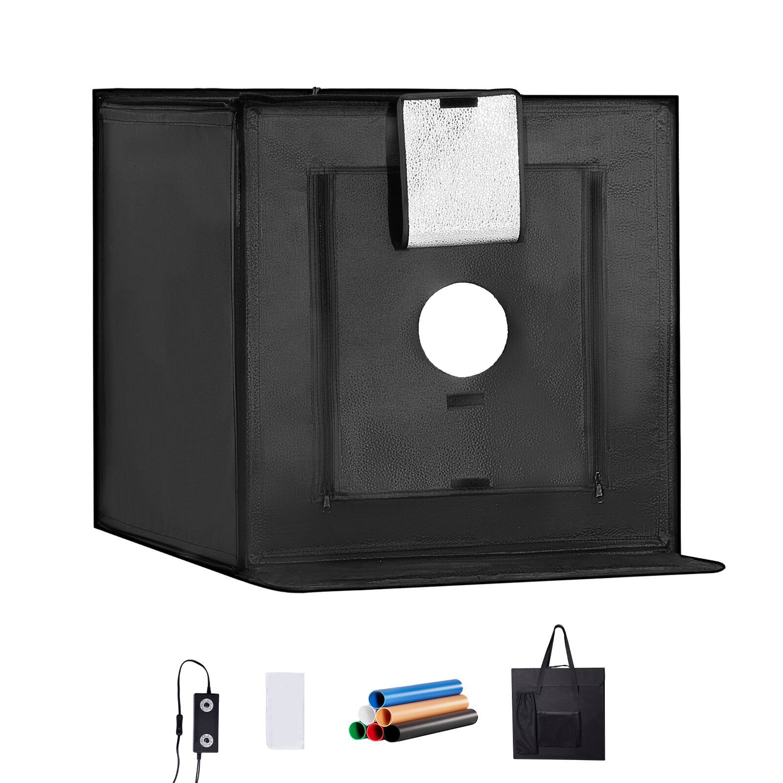 Alt View 5. VEVOR - Photo Studio Light Box, 24" x 24", 3000-5600K Adjustable 3 Color Temperatures Shooting Tent Kit with 160 LED 6 Backdrops - Black.