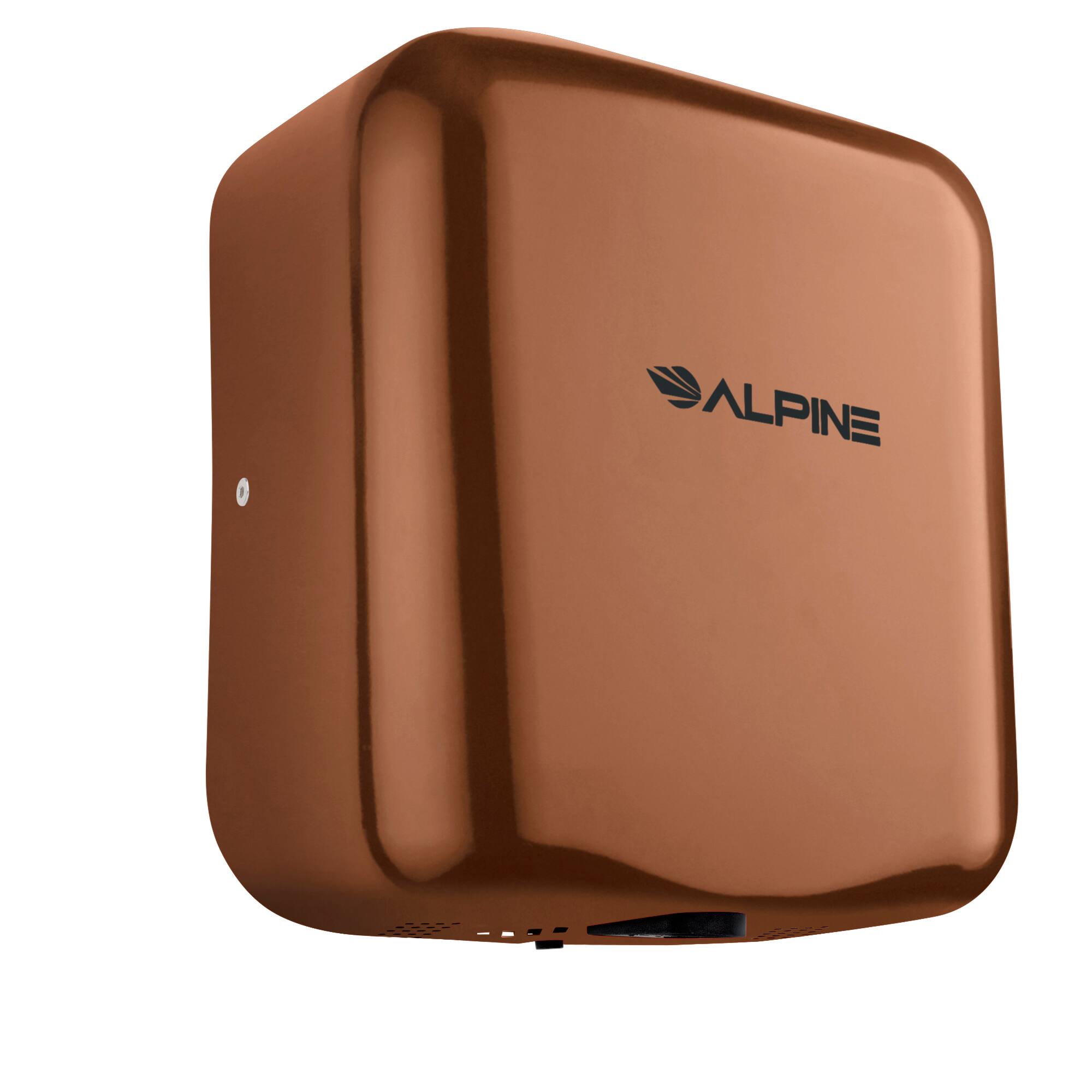 Left. Alpine Industries - Hemlock Commercial Automatic High-Speed 120V Electric Hand Dryer - Copper.