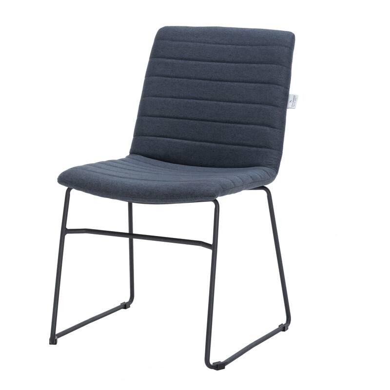 Alt View 7. LeisureMod - Zylar Office Guest Chair with PU Leather, Foam Cushion & Stainless Steel Base - Dark Blue.