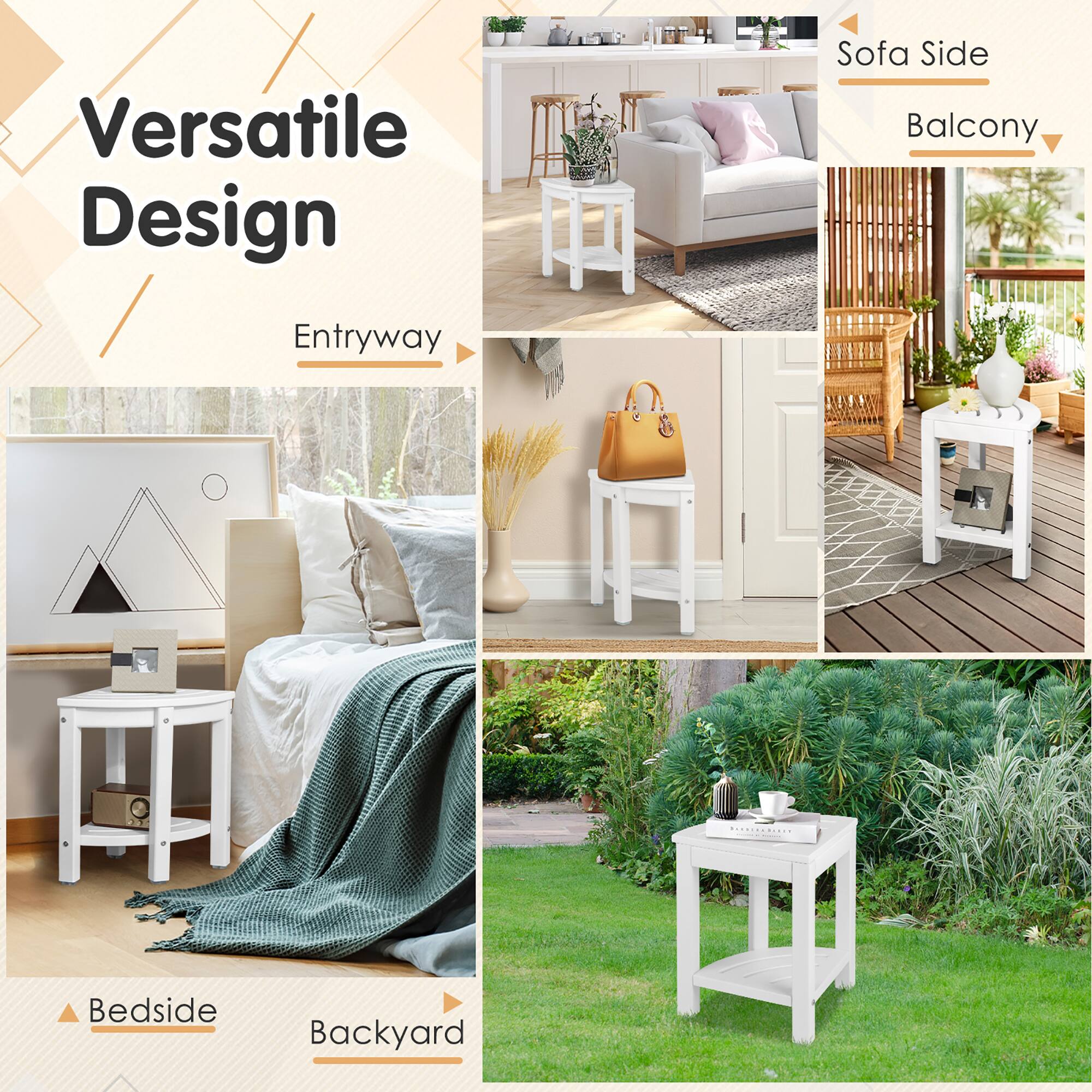 Versatile Design

- Entryway
- Sofa Side
- Balcony
- Bedside
- Backyard