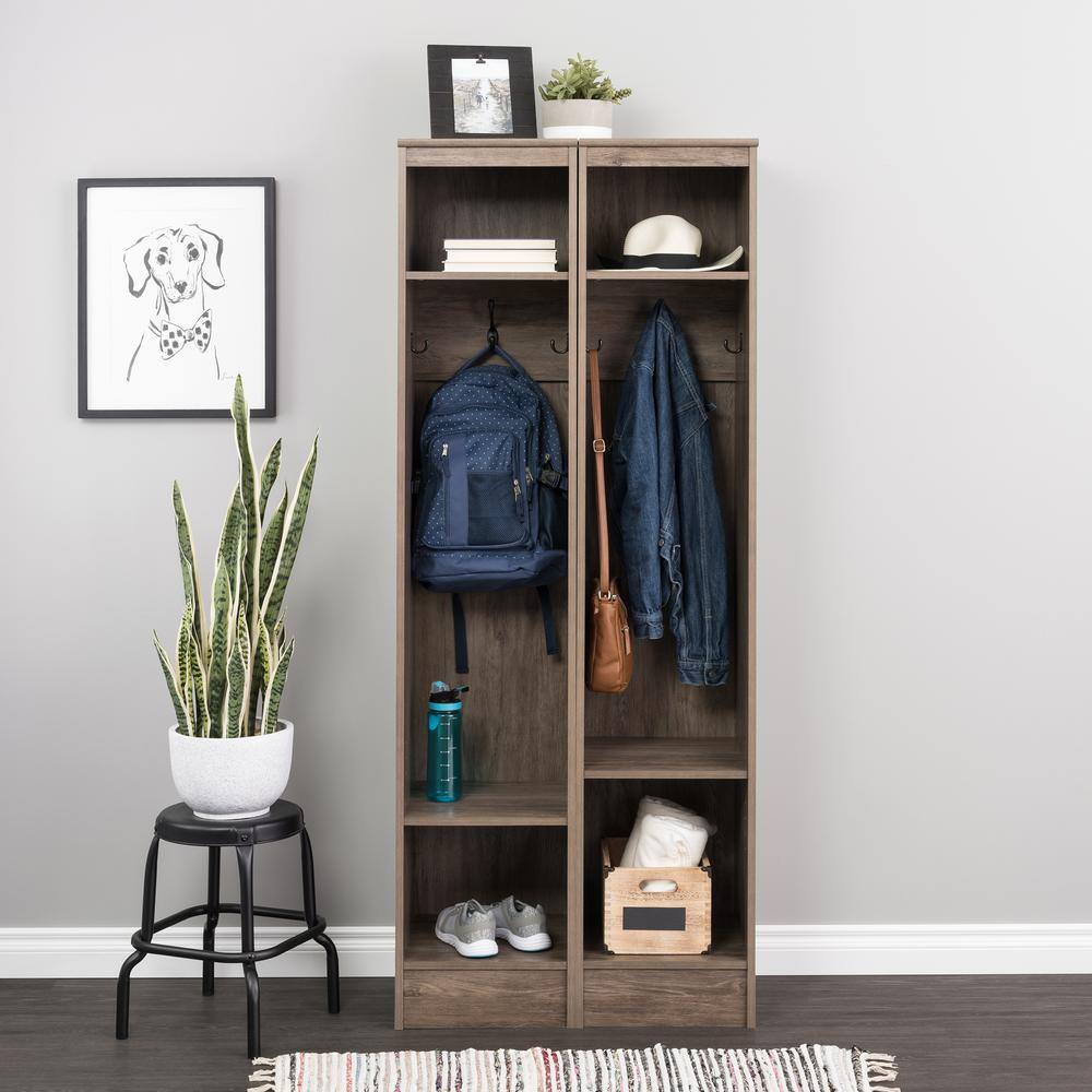 Alt View 1. Prepac - Narrow Entryway Organizer, Drifted Gray - Gray.