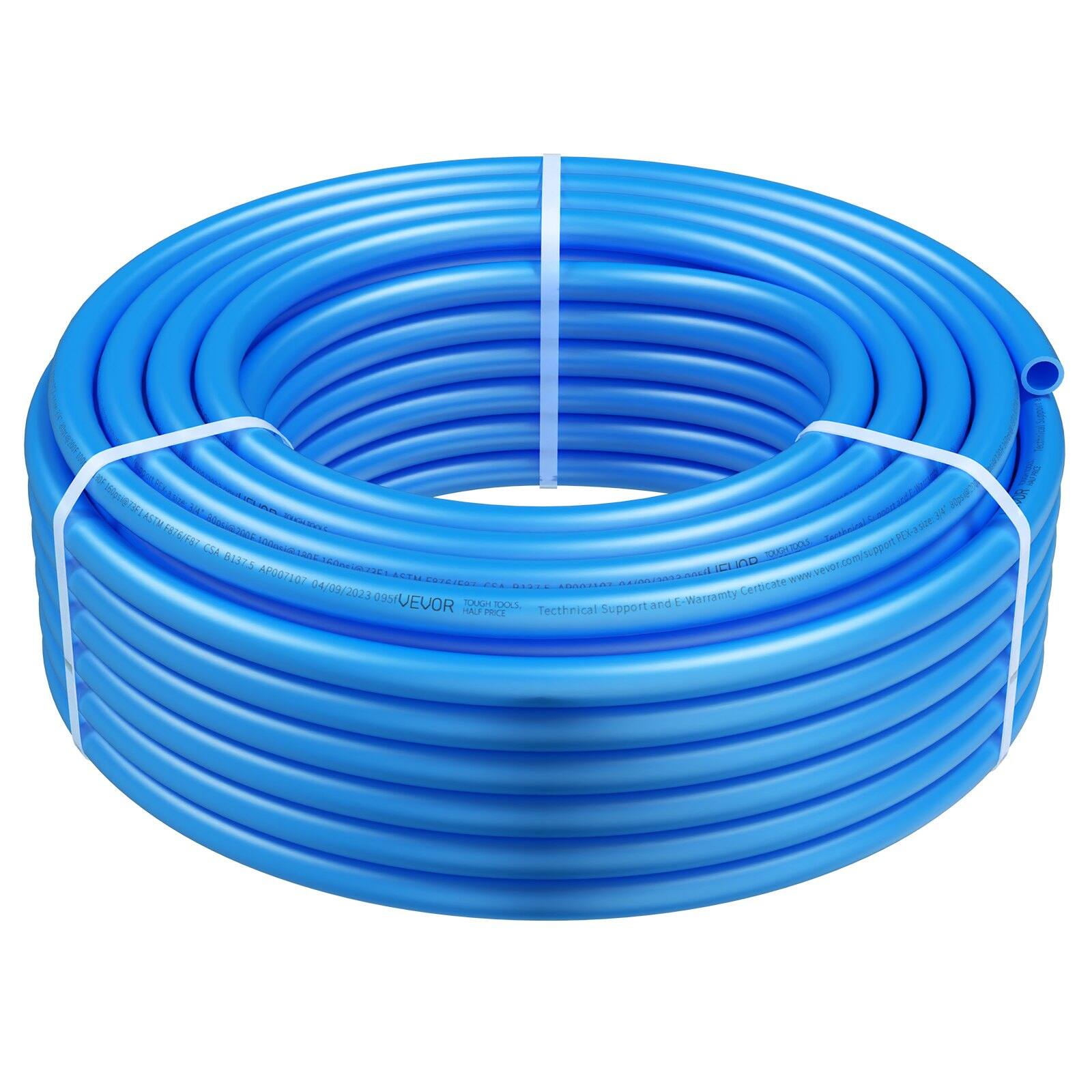 Glintex - 3/4 Inch PEX-A Pipe 100FT Flexible Tubing for Hot and Cold Water Plumbing with Free Cutter - Blue