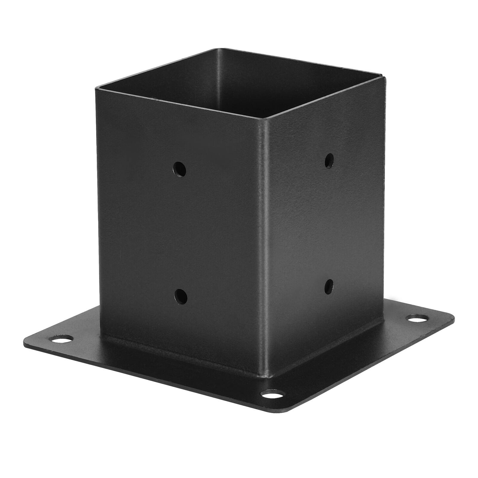 Alt View 5. VEVOR - Pergola Bracket Kit, 4x4 Inch (Inner Size 3.5x3.5), 4 Pcs 3-Way Heavy Duty Corner Bracket Woodworks DIY Post Base Kit - Black.