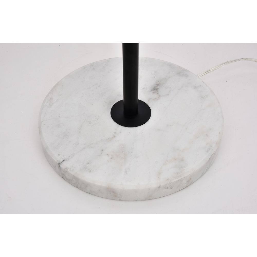 Angle. Living District - Eclipse 3 Lights Black Floor Lamp With Frosted White Glass - Black And Frosted White.