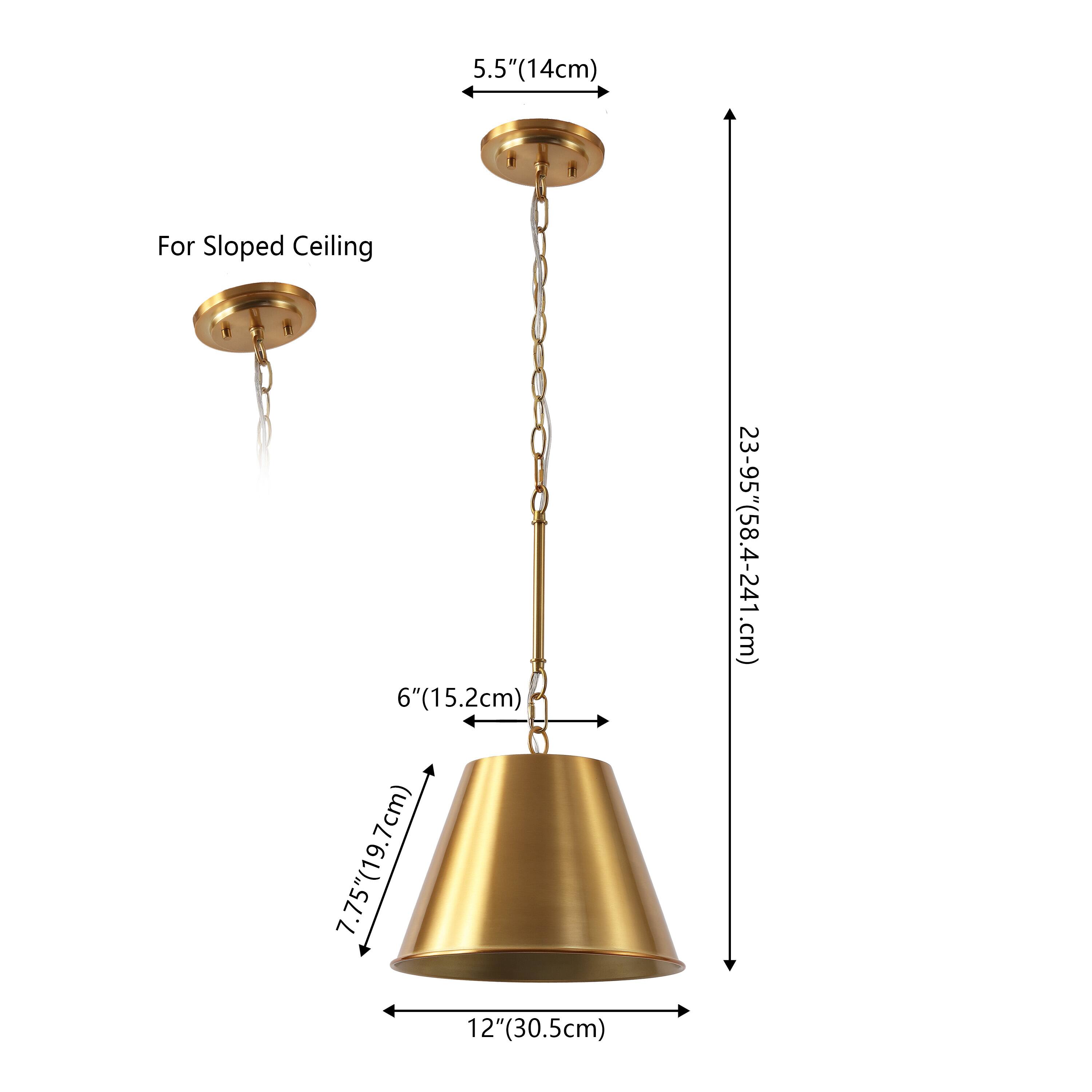 5.5" (14cm)  
For Sloped Ceiling  
6" (15.2cm)  
7.75" (19.7cm)  
12" (30.5cm)  
23-95" (58.4-241cm)