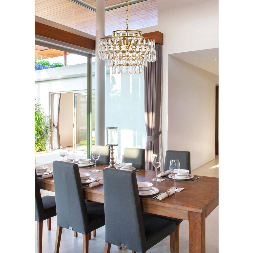 Angle. Elegant Lighting - Mila 18 inch pendant in brass - Brass.
