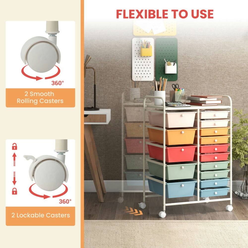 FLEXIBLE TO USE

2 Smooth Rolling Casters

2 Lockable Casters