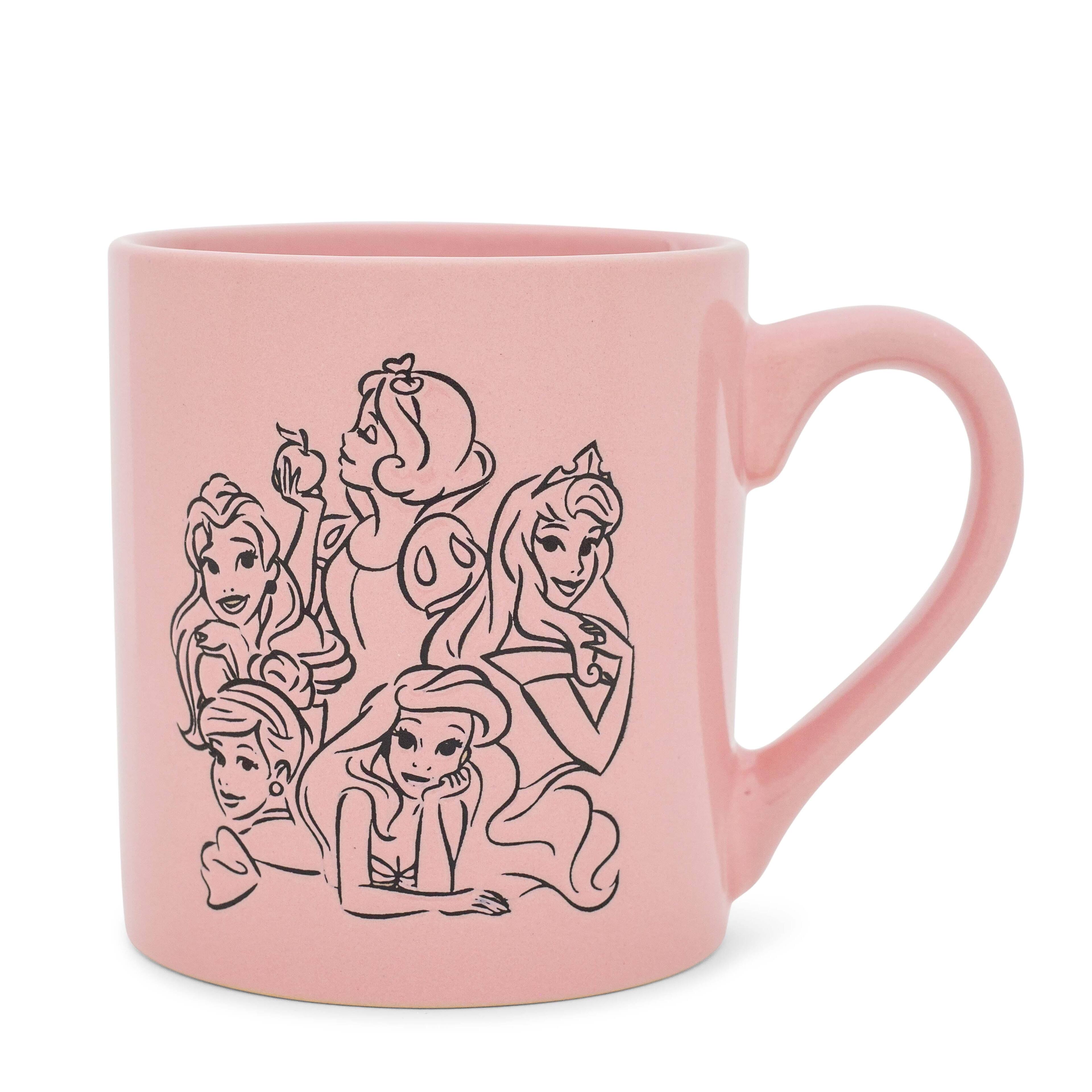 Alt View 1. Silver Buffalo - Disney Princess Pink Wax-Resist Ceramic Mug | Holds 14 Ounces - Pink.