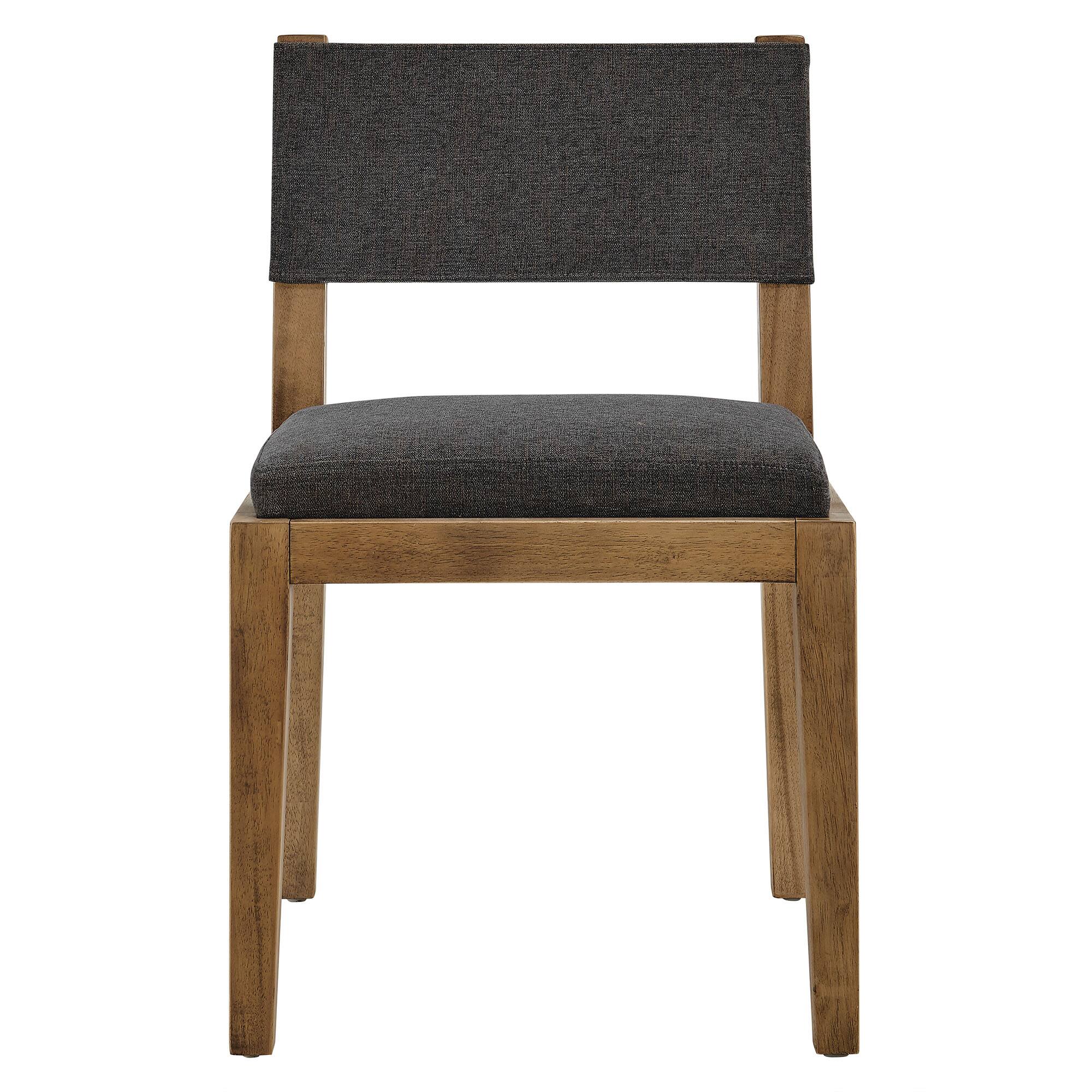 Alt View 4. Modway - Calder Fabric Upholstered Wood Armless Dining Chair by Modway - Dark Gray.