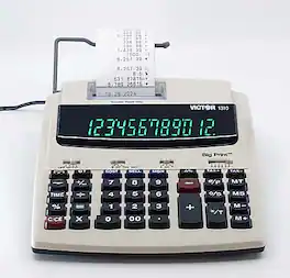 Victor Technology - Victor Big Print (1310) 12-Digit Thermal Printing, Desktop Calculator - White/Black