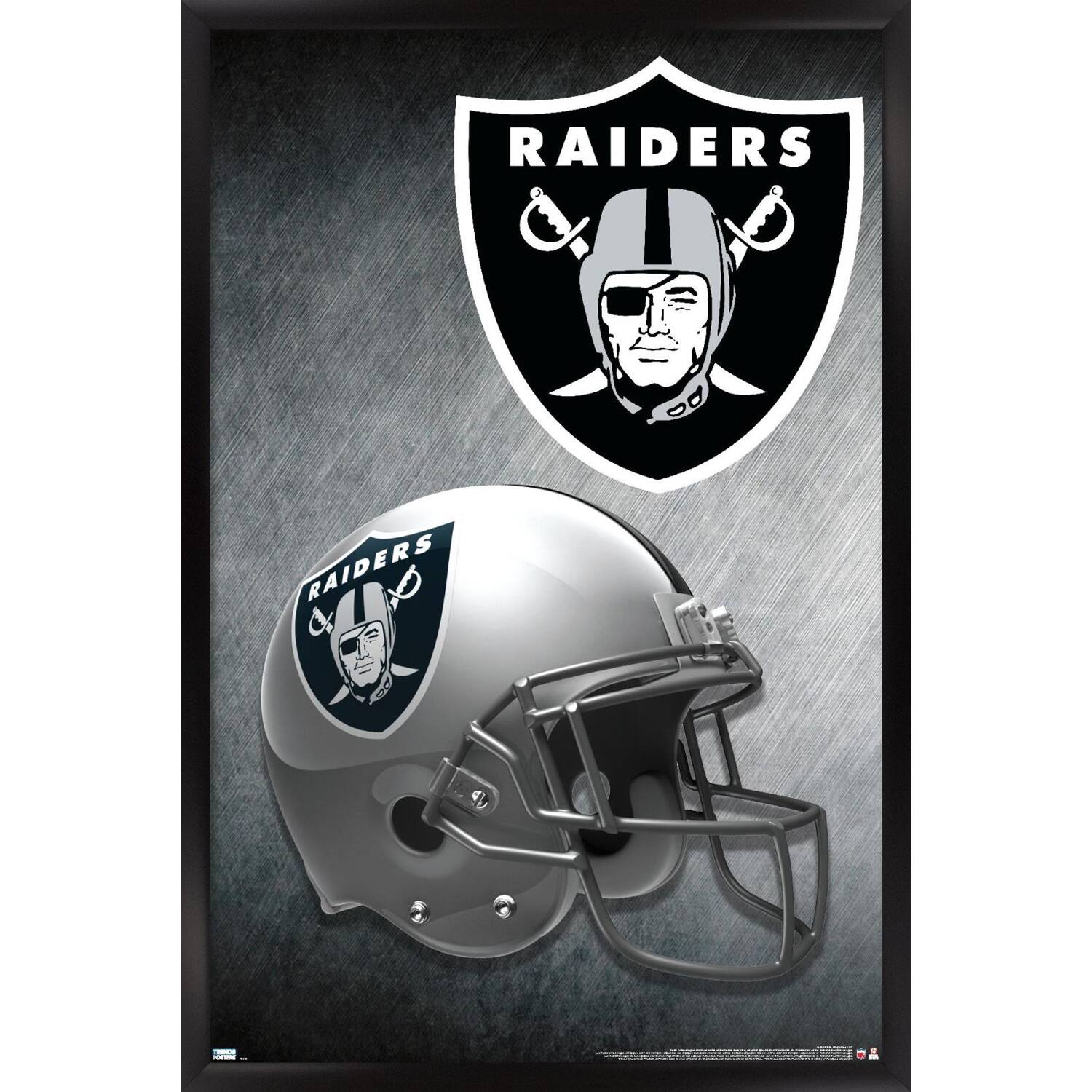 Trends International - Las Vegas Raiders 24.25'' x 35.75'' Framed Team Helmet Poster - Multicolor