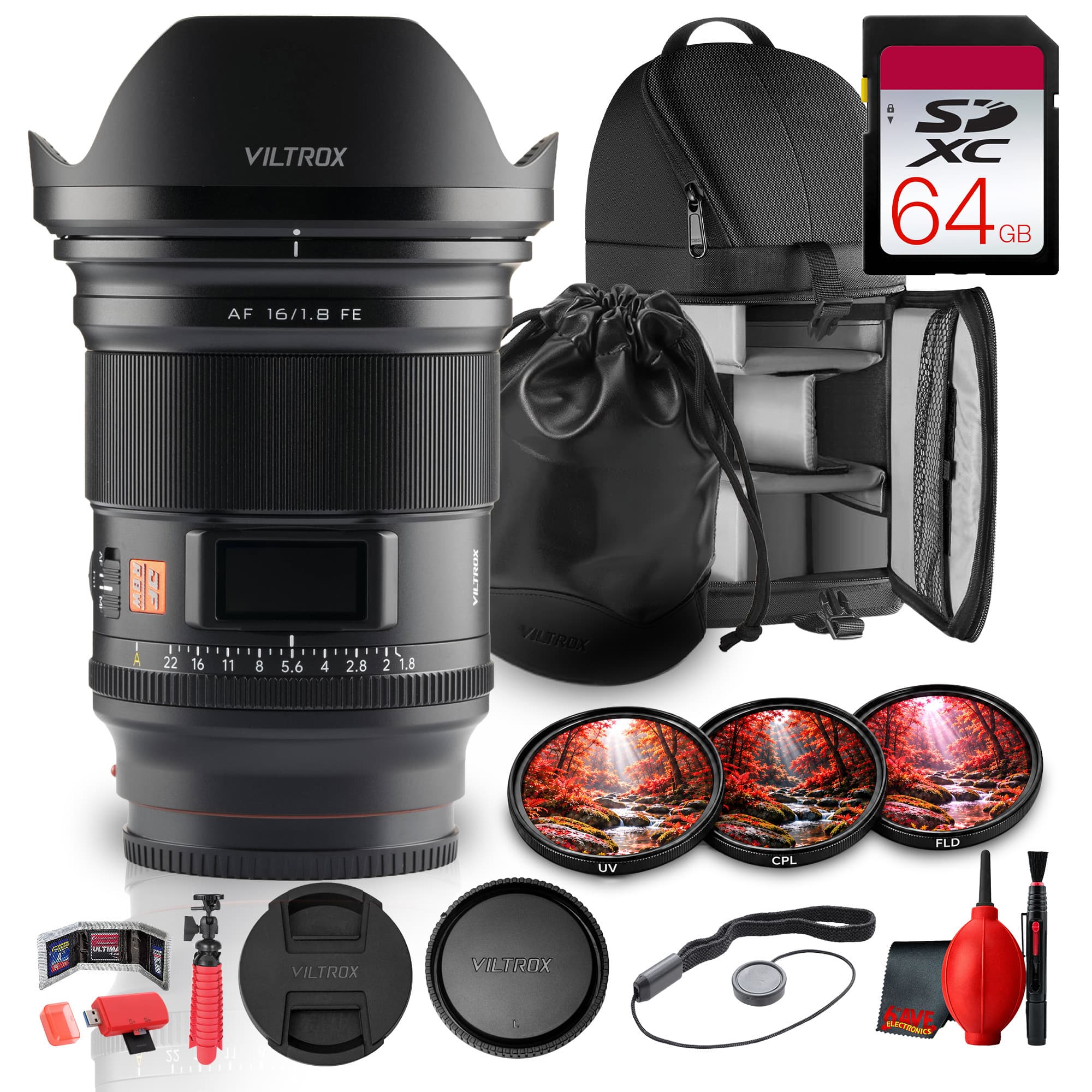 Viltrox - 16mm f/1.8 FE Lens for Sony E Mount Full Frame Mirrorless - Black