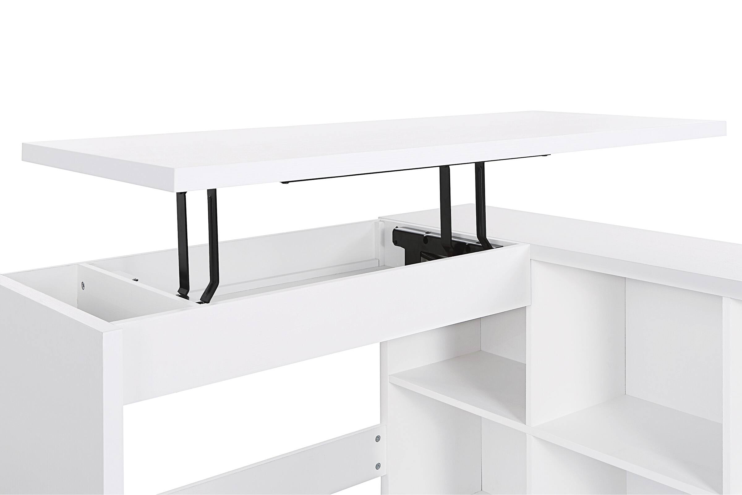 Alt View 15. OSP Home Furnishings - Waverly 47.75" Wide Sit-To-Stand L-Desk - White.