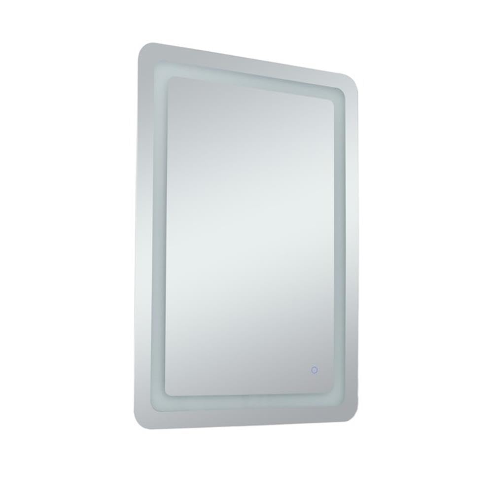 Left. Elegant Decor - Genesis 24in x 40in soft edge LED mirror - Glossy White.
