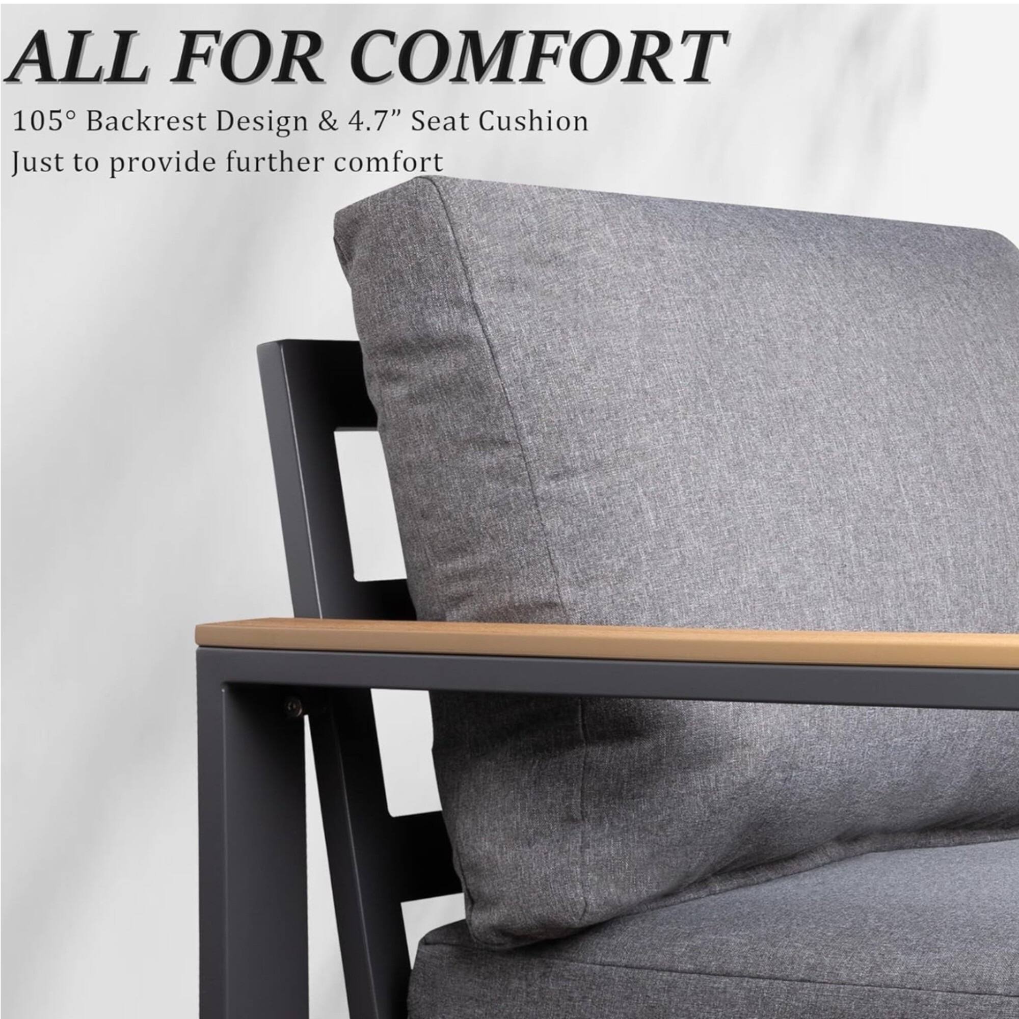 ALL FOR COMFORT

105° Backrest Design & 4.7" Seat Cushion
Just to provide further comfort