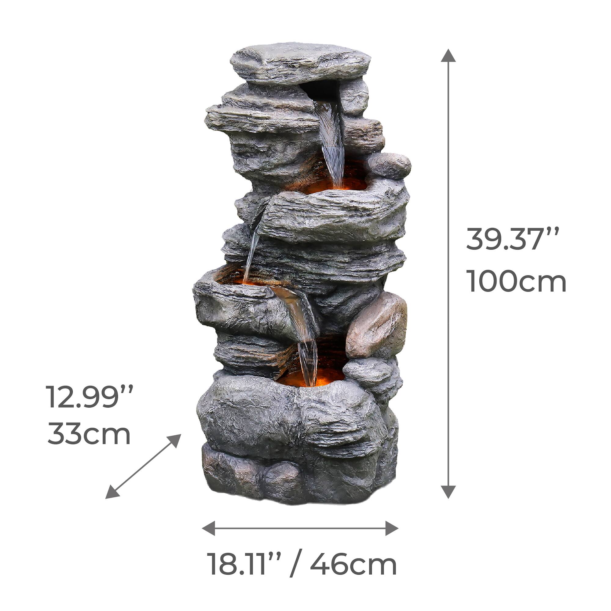 39.37" 100cm  
12.99" 33cm  
18.11" / 46cm