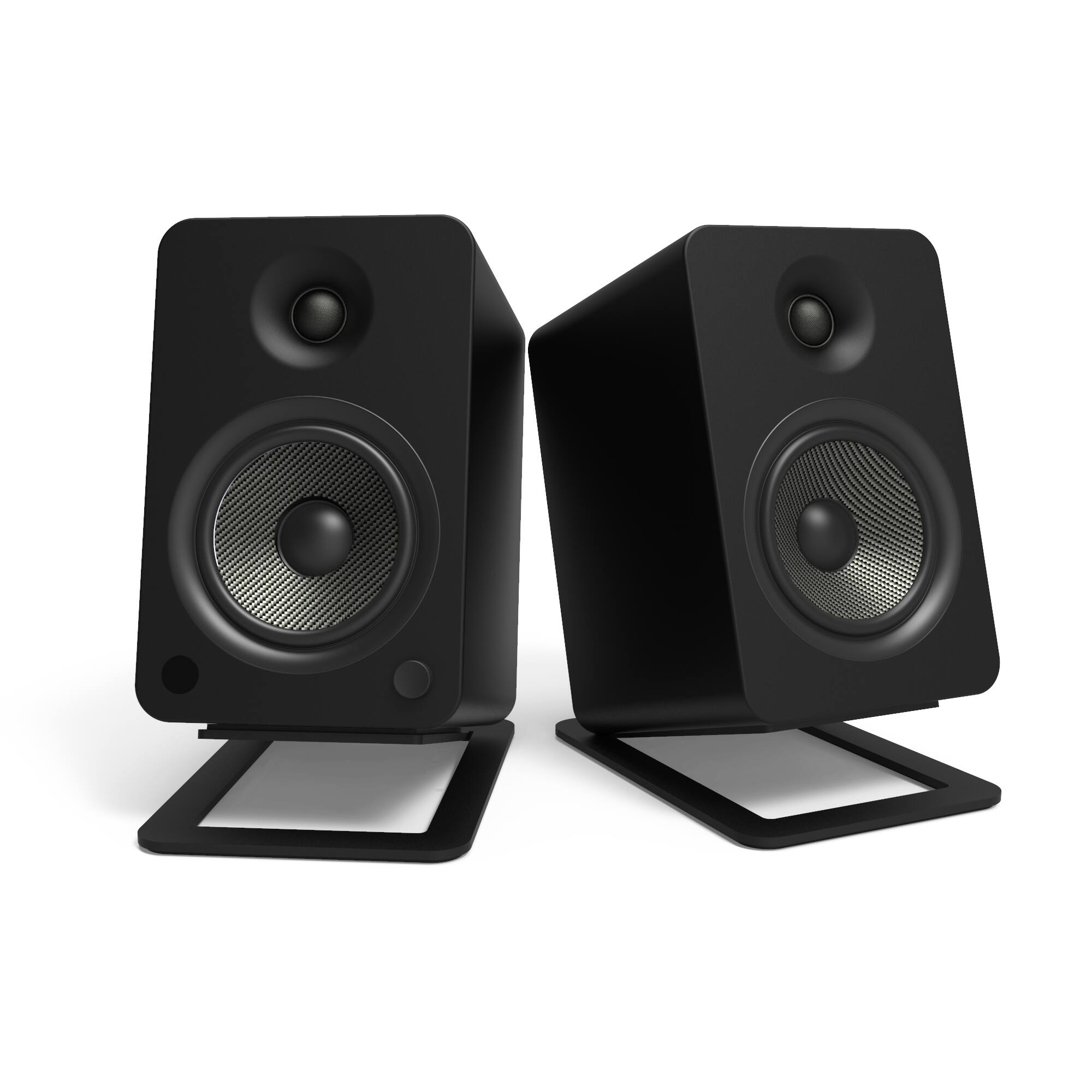Alt View 4. Kanto - Angled Desktop Speaker Stands for Large Speakers, Pair - Black.