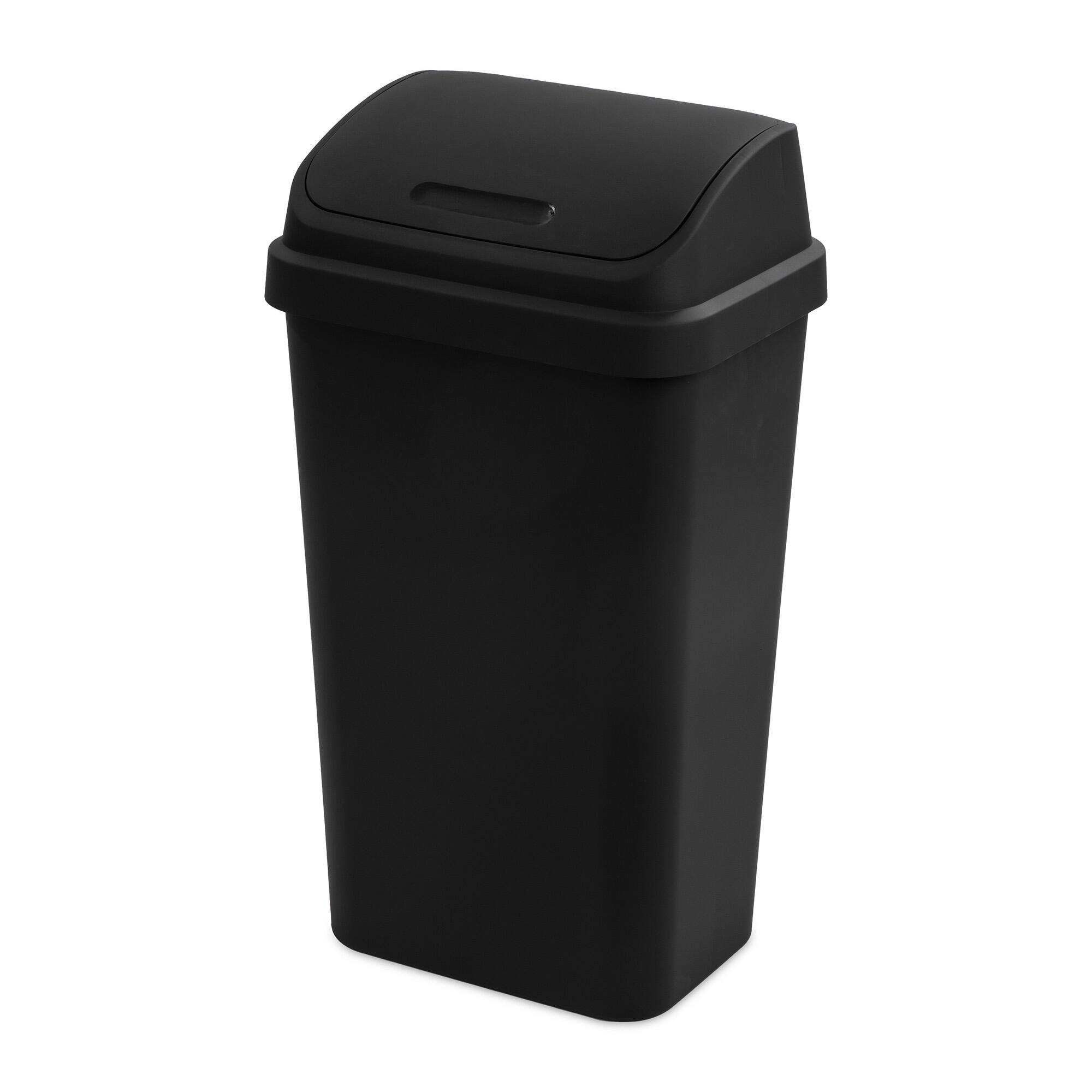 Sterilite - 13 Gal Kitchen Swing Top Lidded Wastebasket Trash Can, (8 Pack) - Black price history on PriceWatchPro