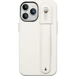 SaharaCase - FingerGrip Series Genuine Leather Case with MagSafe for Apple iPhone 15 Pro Max - White