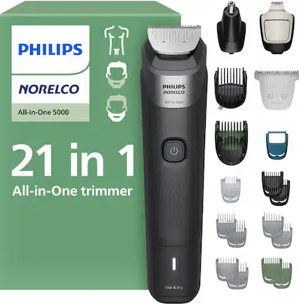 PHILIPS NORELCO
All-in-One 5000
21 in 1
All-in-One trimmer
Wet & Dry