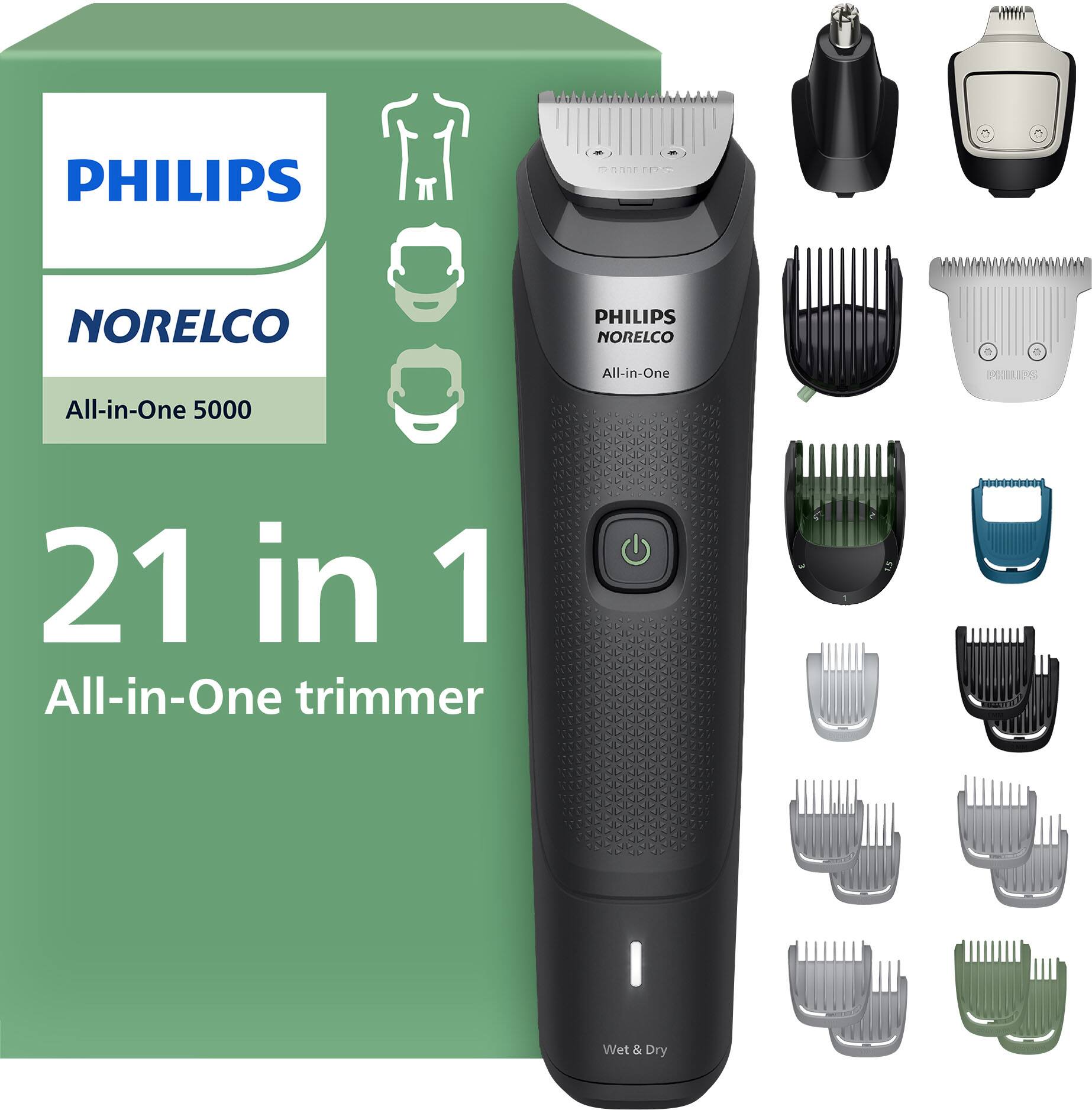 PHILIPS NORELCO  
All-in-One 5000  
21 in 1  
All-in-One trimmer  
Wet & Dry