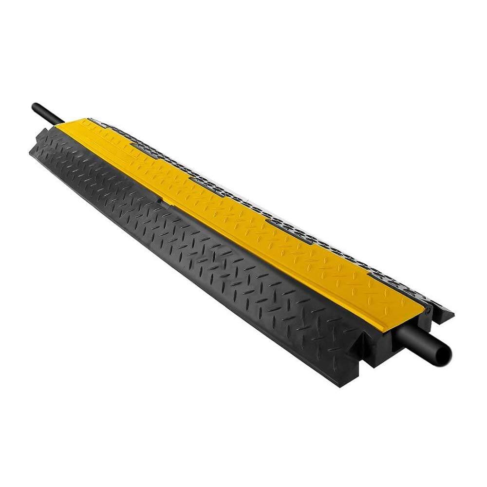 Back. Pyle - Pyle Durable 40” Cable Protector Ramp - Supports 33,000lbs, Three-Channel Heavy Duty Cord Cover.