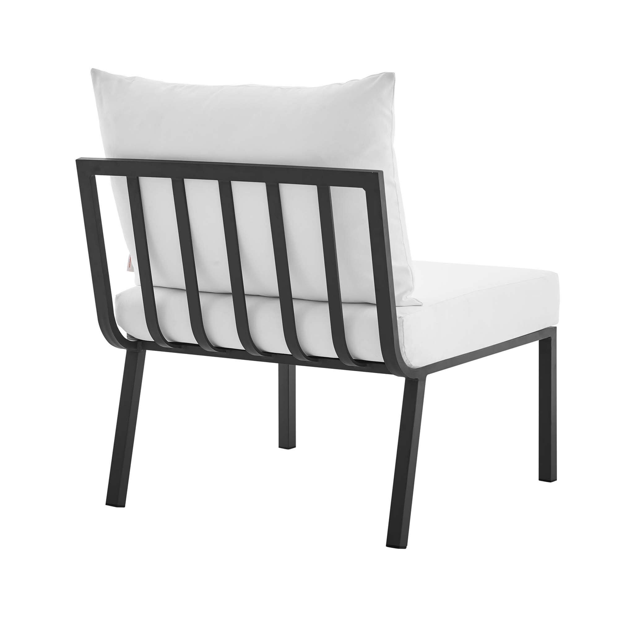 Alt View 1. Modway - Riverside Outdoor Patio Aluminum Armless Chair by Modway - Gray White.