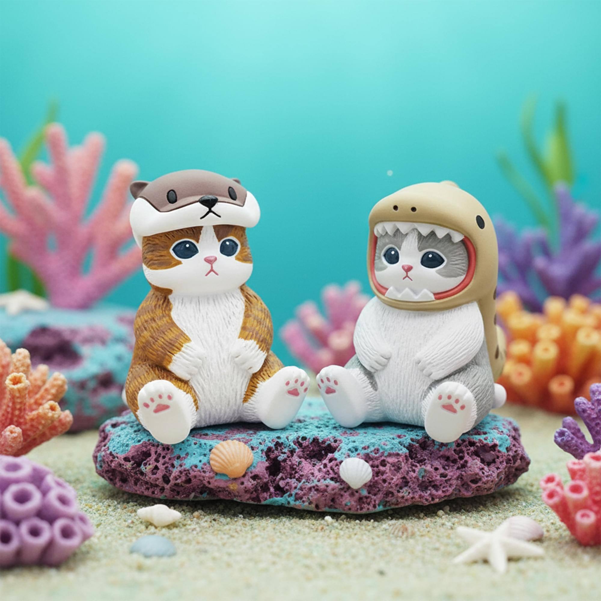Alt View 4. Little Buddy - Sitting Aquarium Cats Blind Box Mini Figure | One Random - Multi-Colored.