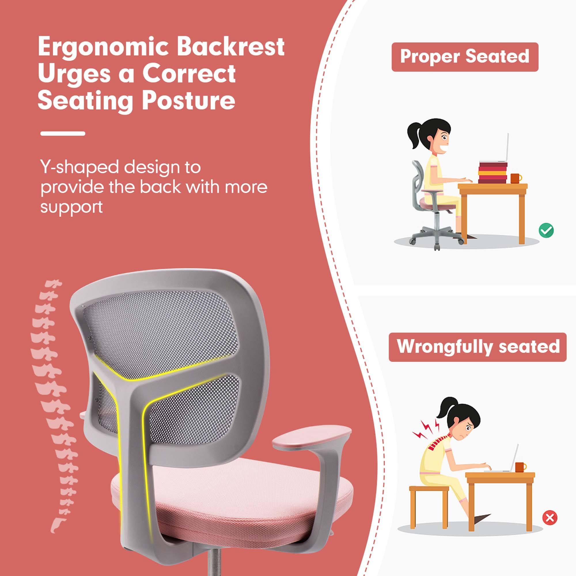Ergonomic Backrest Urges a Correct Seating Posture

Proper Seated - Y-shaped design to provide the back with more support

Wrongfully seated