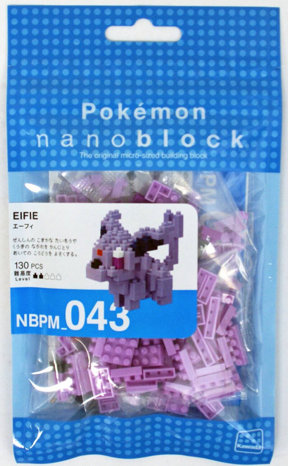 Pokemon nanoblock  
The original micro-sized building block  
EIFIE  
130 PCS  
Level 000  
NBPM_043 Kawada