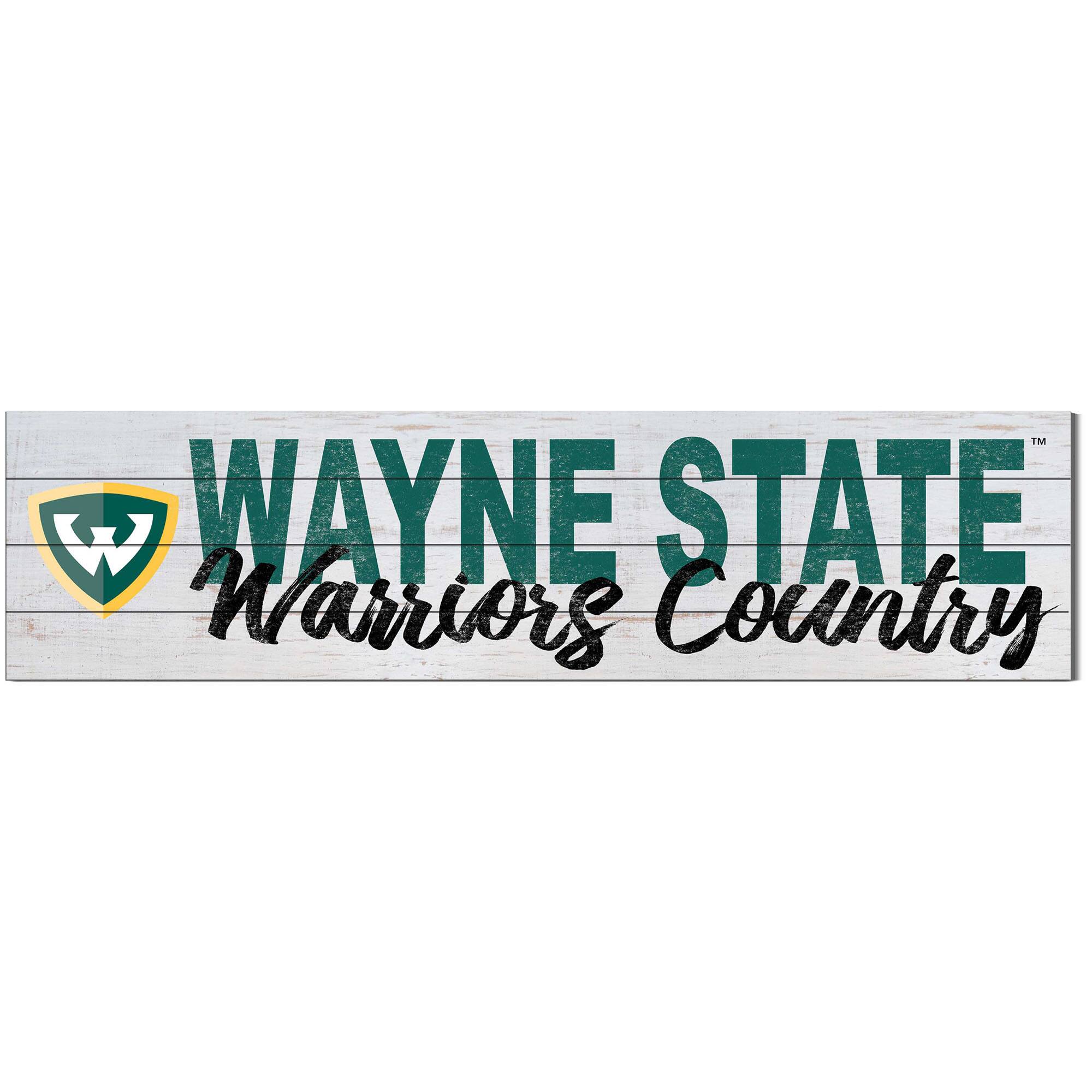 Wayne State Warriors 10'' x 40'' Logo Sign