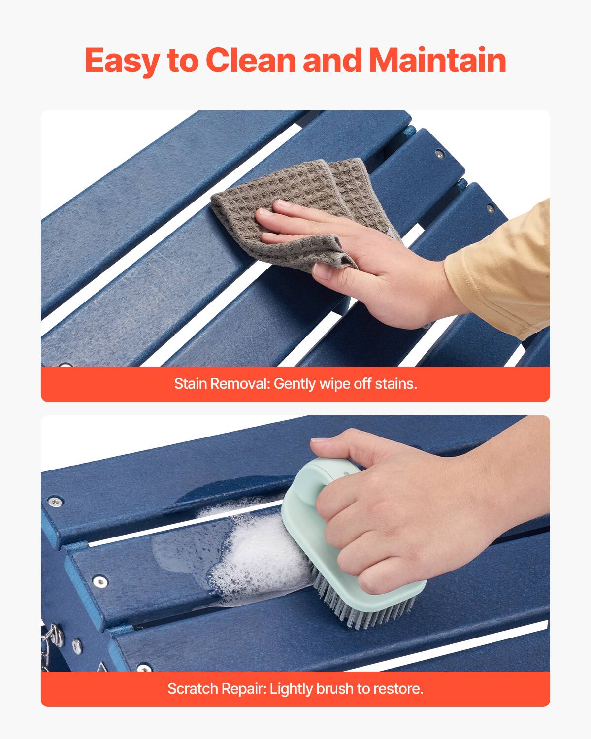 Easy to Clean and Maintain

Stain Removal: Gently wipe off stains.

Scratch Repair: Lightly brush to restore.