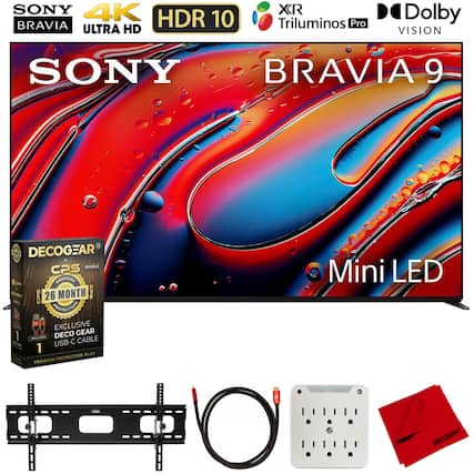 SONY 4K BRAVIA HDR 10 ULTRA HD XR Triluminos Pro D Dolby VISION SONY BRAVIA 9 DECOGEAR + CPS BUNDLE O PREMIUM CPS 26 MONTH CPS PROTECTION a EXCLUSIVE DECO GEAR IMCLEES CABLE USB-C 1 PLAN PROTECTION PREMIUM Mini LED deconpar