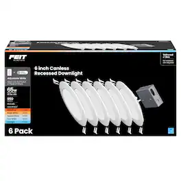 Amber Sporting Goods - Feit Electric 6in LED Canless Recessed Downlights, 65W Eq, Slim, 5CCT