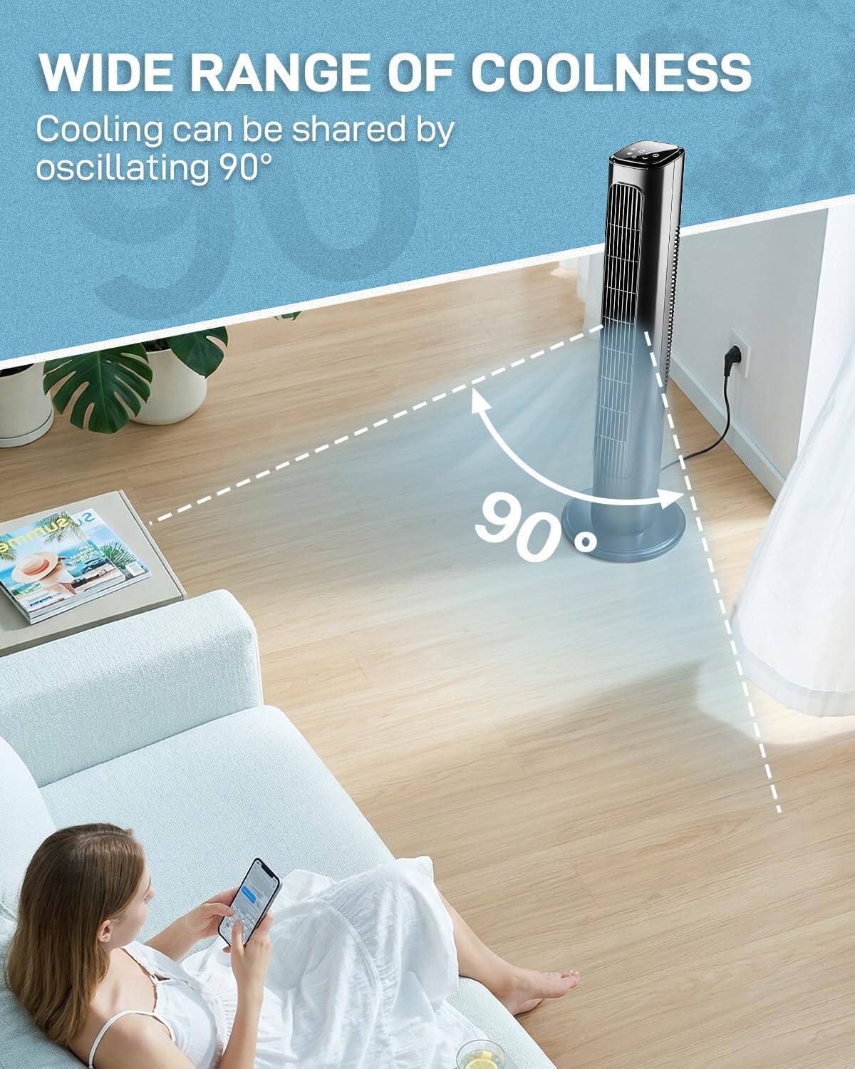 WIDE RANGE OF COOLNESS  
Cooling can be shared by oscillating 90°