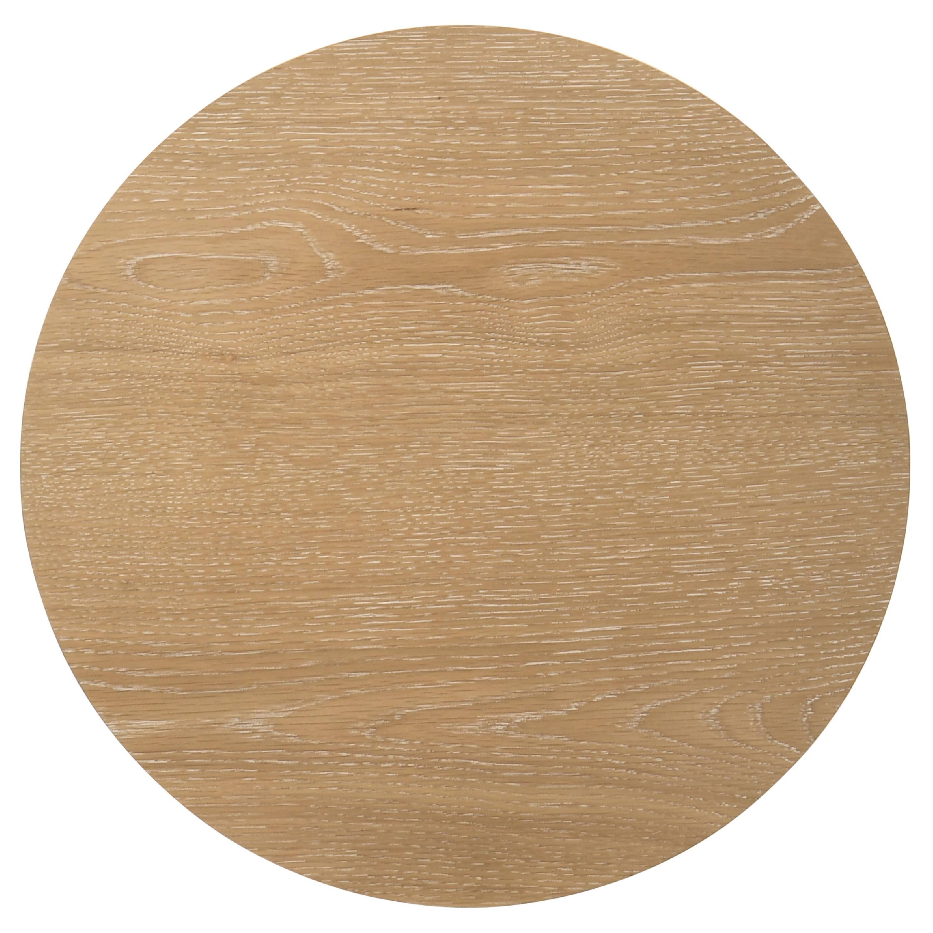 Alt View 4. Manhattan Lane - Clera Round Side End Table with Open Shelf, Wood 22Inch - Light Oak Brown.