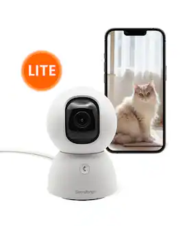 Sensforge - 2.5K Pan-Tilt Security Camera Lite, AI Detection, 360° Coverage, Two-Way Audio, Dual-Band Wi-Fi - White