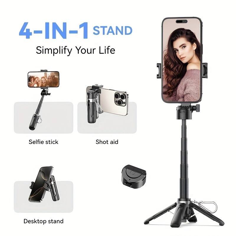 4-IN-1 STAND  
Simplify Your Life  

Selfie stick  
Shot aid  
Desktop stand
