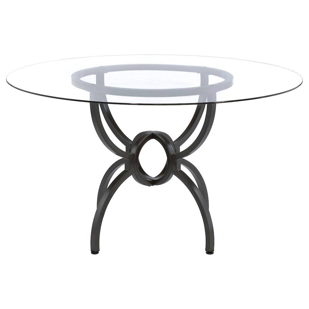 Alt View 2. Coaster Co. of America - Aviano Round 48-inch Glass Top Metal Dining Table Gunmetal - Black.