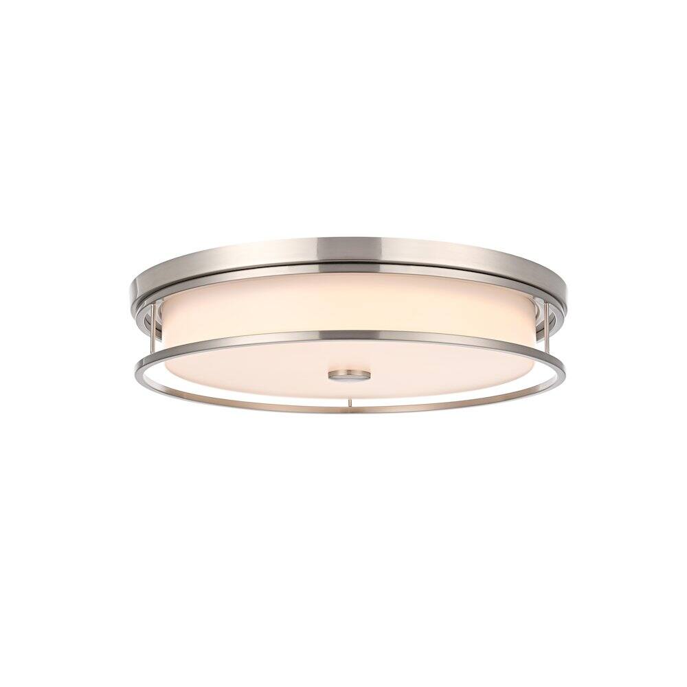 Back. Living District - Kolson 20 Inch Led Flush Mount Ceiling Light In Polished Nickel - Polished Nickel.