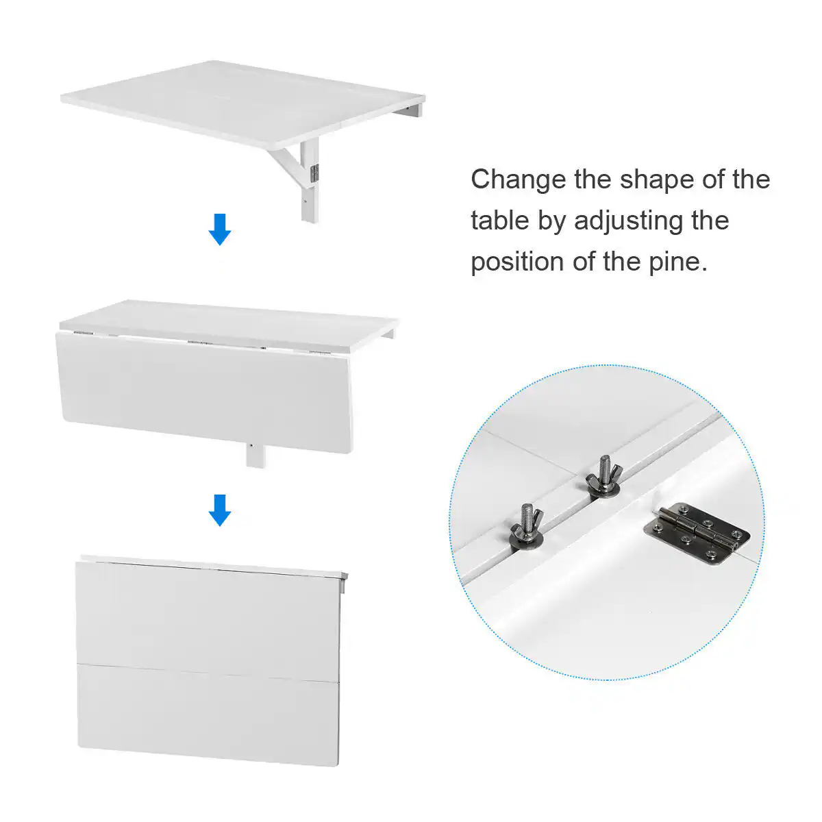Change the shape of the table by adjusting the position of the pine.