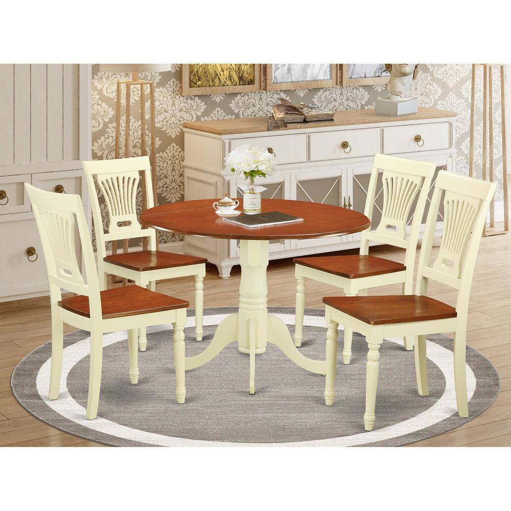 East West Furniture 5 PC small Dining set Dining Table and 4 Dining ...