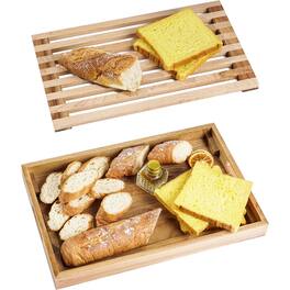 PARKER SLATER - Wood Bread Cutting Board with Slicer, Crumb Tray, Holder, 9.5" Wide