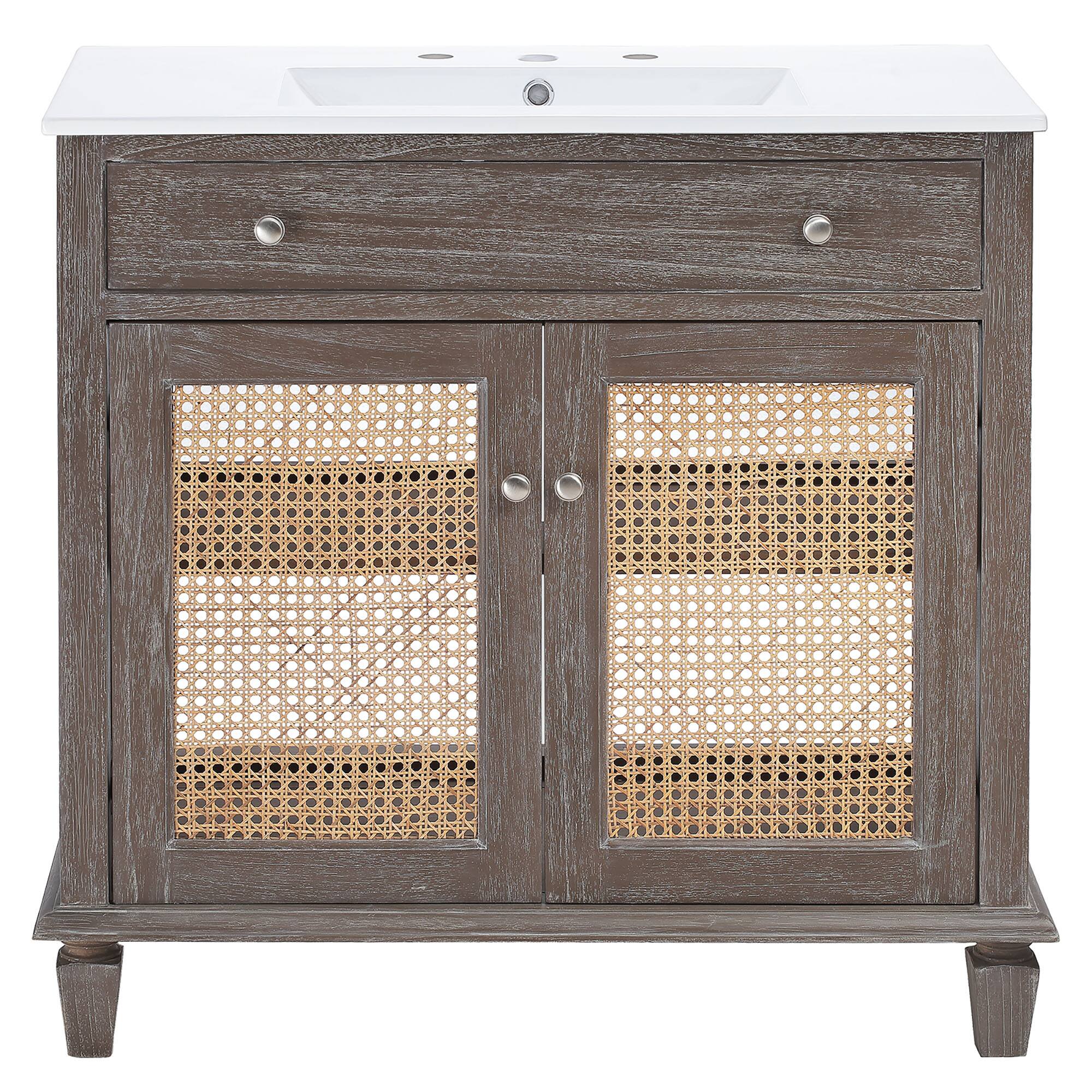 Alt View 2. Modway - Lilo Bathroom Vanity Basin Included - Gray White.