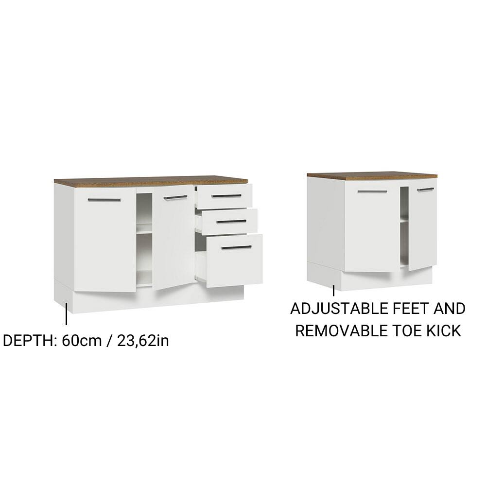 DEPTH: 60cm / 23.62in  
ADJUSTABLE FEET AND REMOVABLE TOE KICK