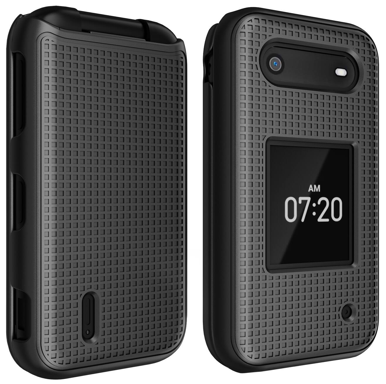 Alt View 7. Nakedcellphone - Hard Case for Nokia 2760 2780 Flip Phone - Black.