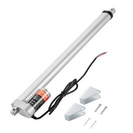VEVOR - Linear Actuator 12V, 18 Inch High Load 330lbs/1500N Linear Actuator, 0.19"/s Linear Motion Actuator - Silver