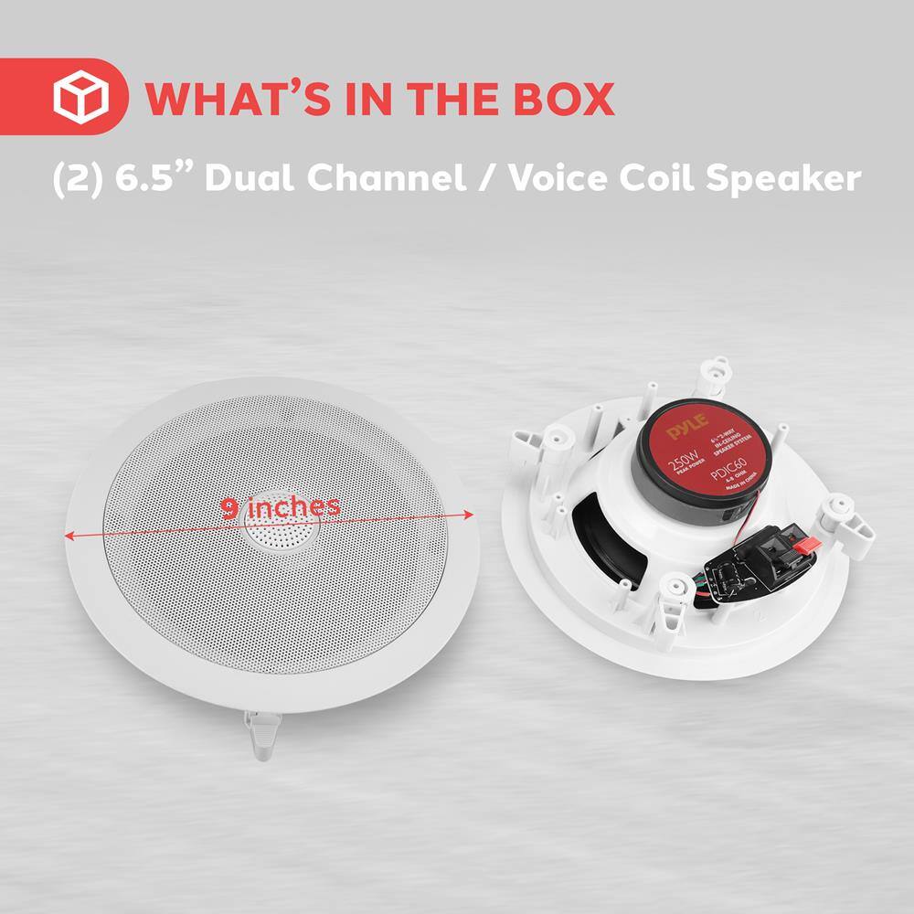 WHAT'S IN THE BOX

(2) 6.5" Dual Channel / Voice Coil Speaker

9 inches
